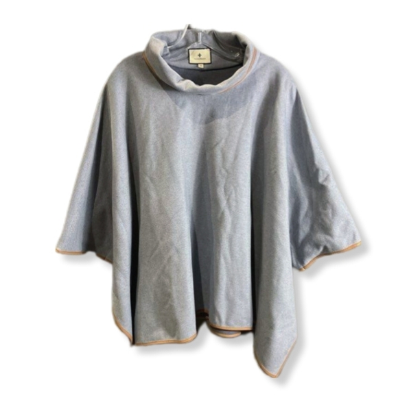 Tuckernuck Slate Leather Trim Funnel Piper Poncho - Picture 9 of 11